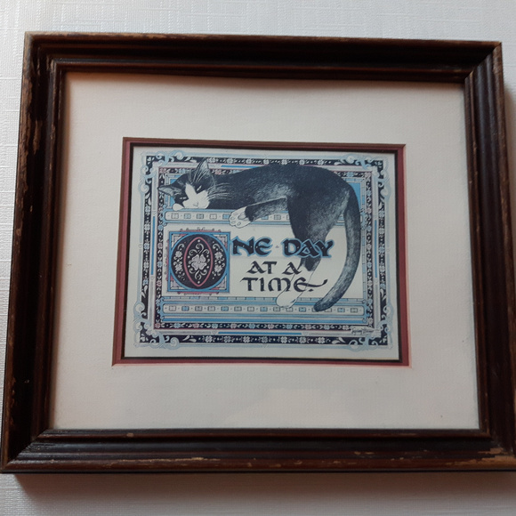 Vintage Other - Vintage Cat Print Tuxedo Cat Inspirational